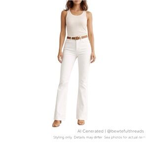 Mavi Molly White Bootcut Jeans W33 L34 Mid Rise Stretch Denim